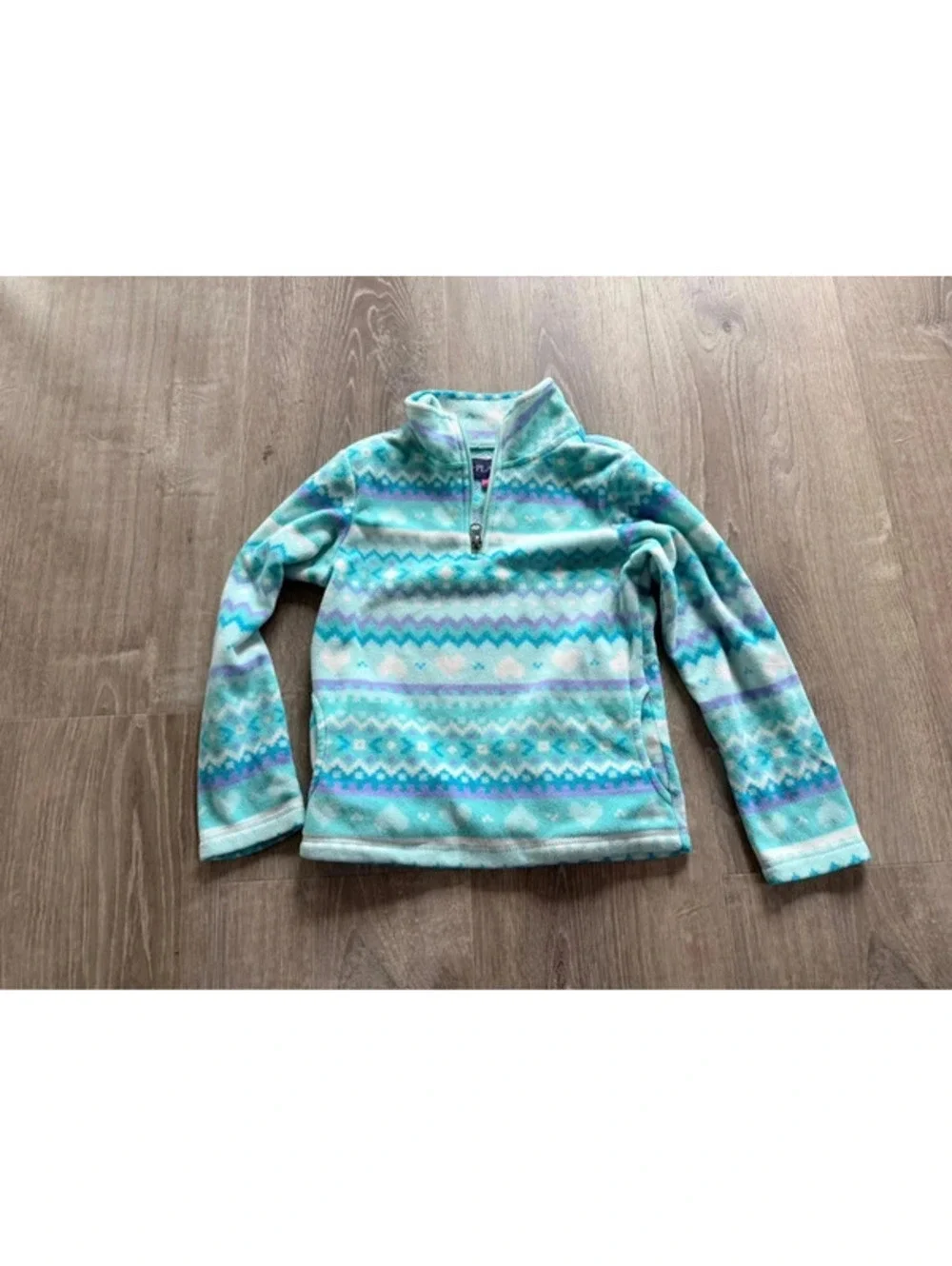 The Children’s Place Fair Isle Fleece Quarter Zip Pullover Girls 5/6